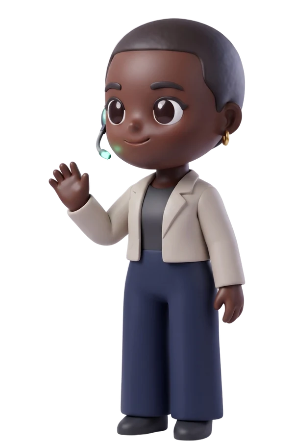 Nia, Front Desk, an AI crew member